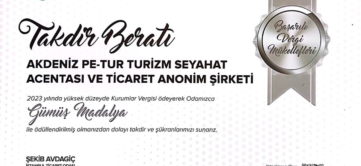 İTO Gümüş Madalya Belgesi (1)